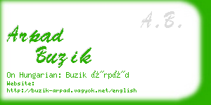 arpad buzik business card